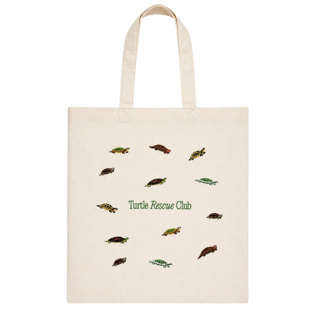 Embroidered Turtle Rescue Club Tote