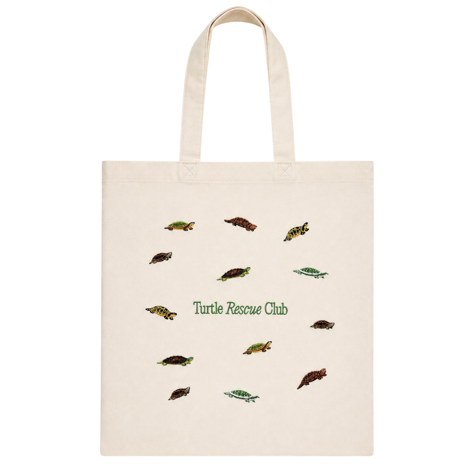 Embroidered Turtle Rescue Club Tote