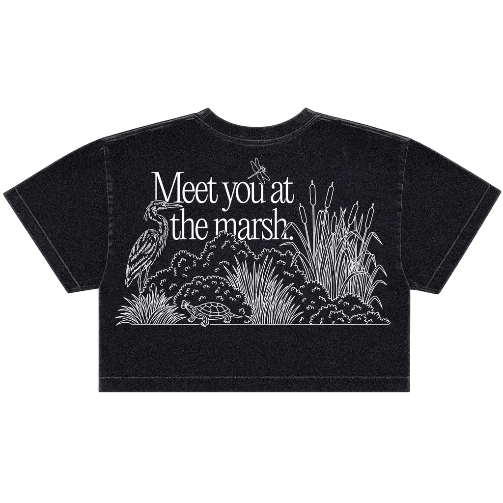 Adult Meet You at the Marsh Crop, True Black: Preorder