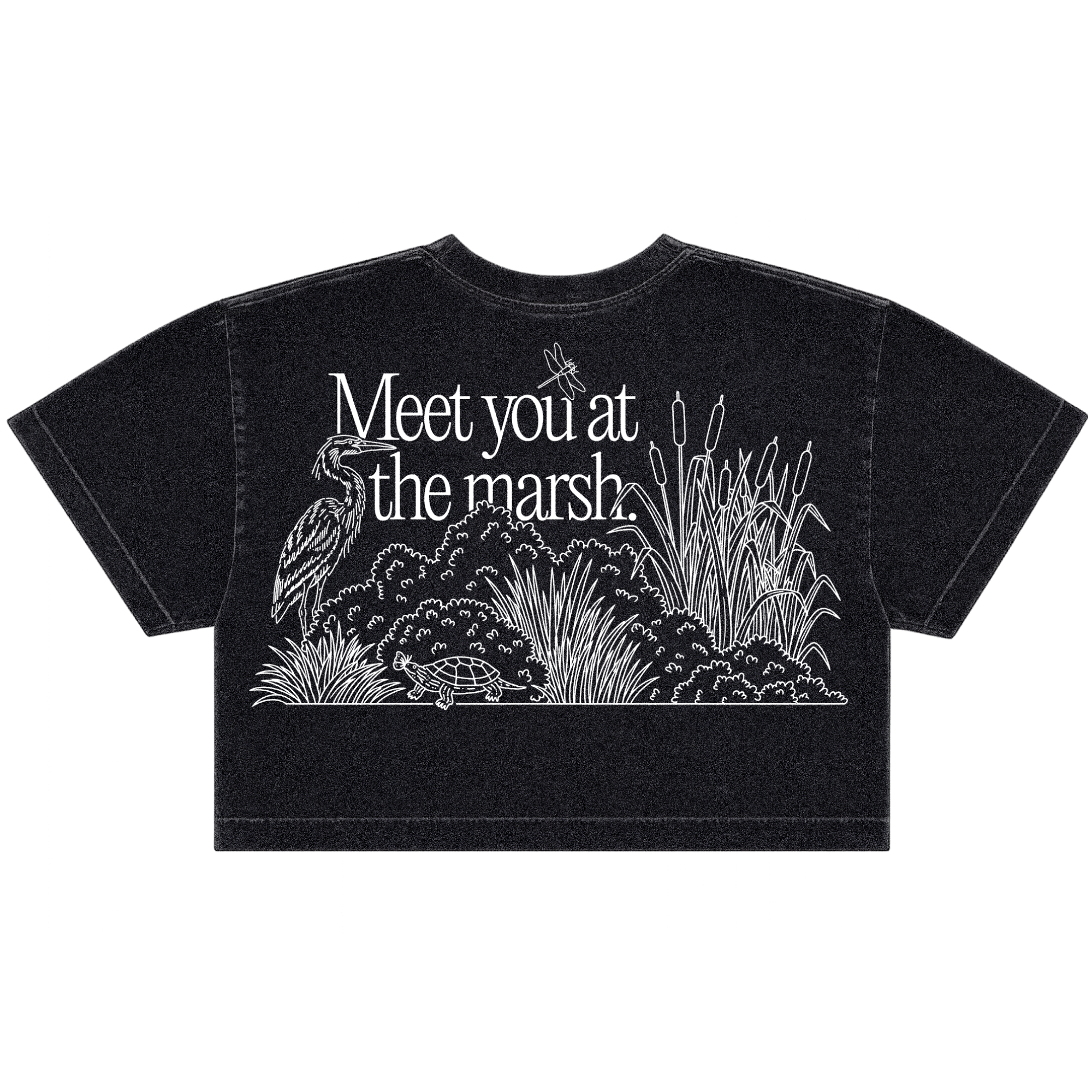 Adult Meet You at the Marsh Crop, True Black: Preorder