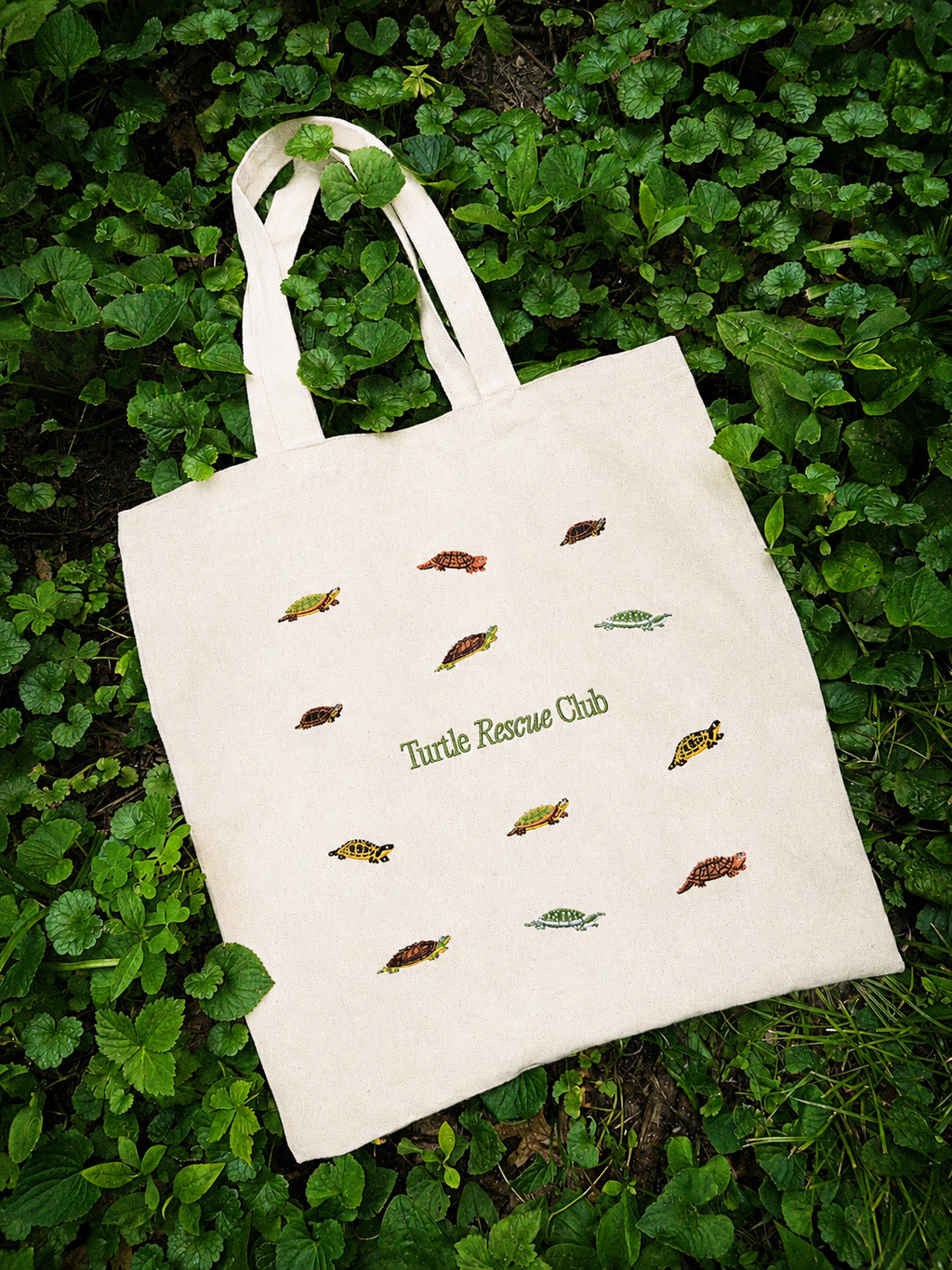 Embroidered Turtle Rescue Club Tote