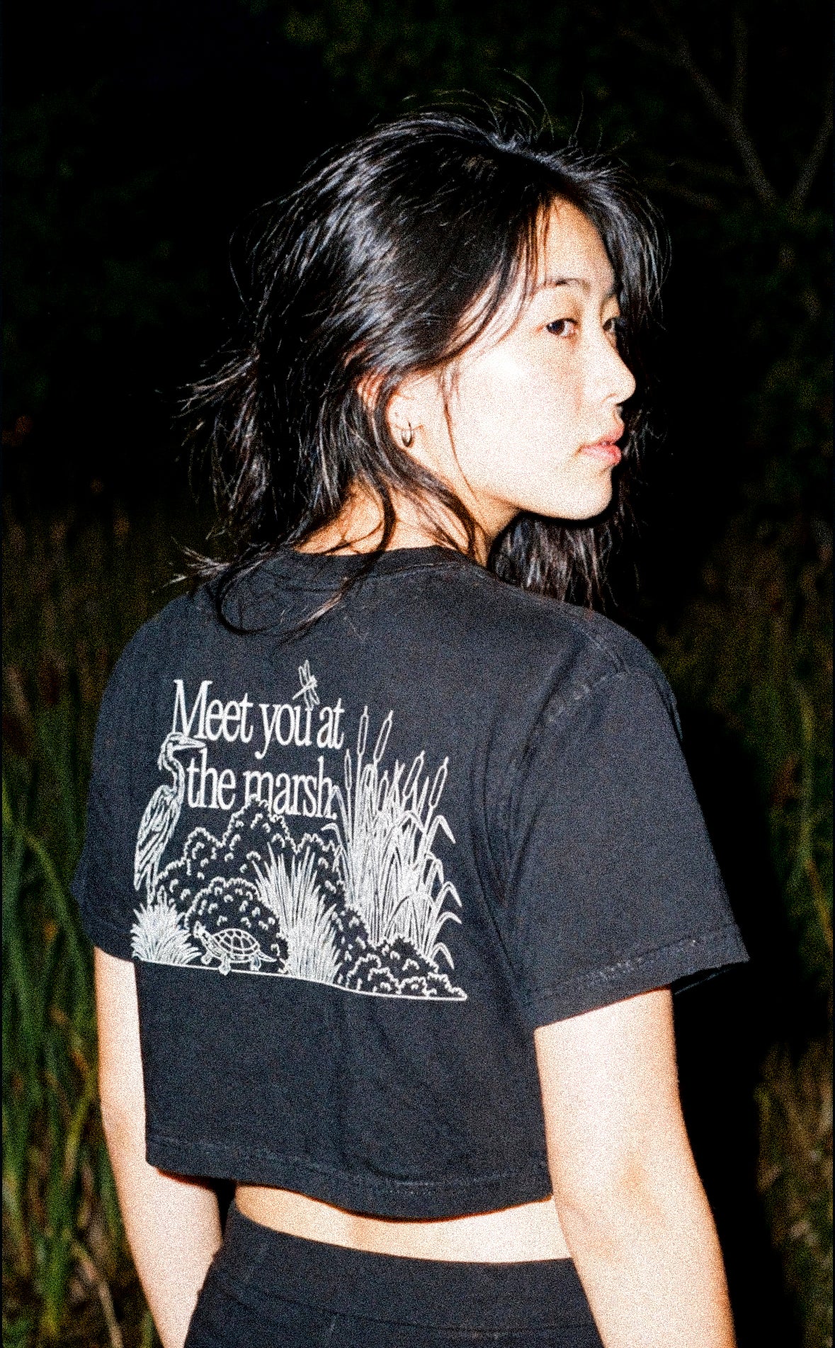 Adult Meet You at the Marsh Crop, True Black: Preorder