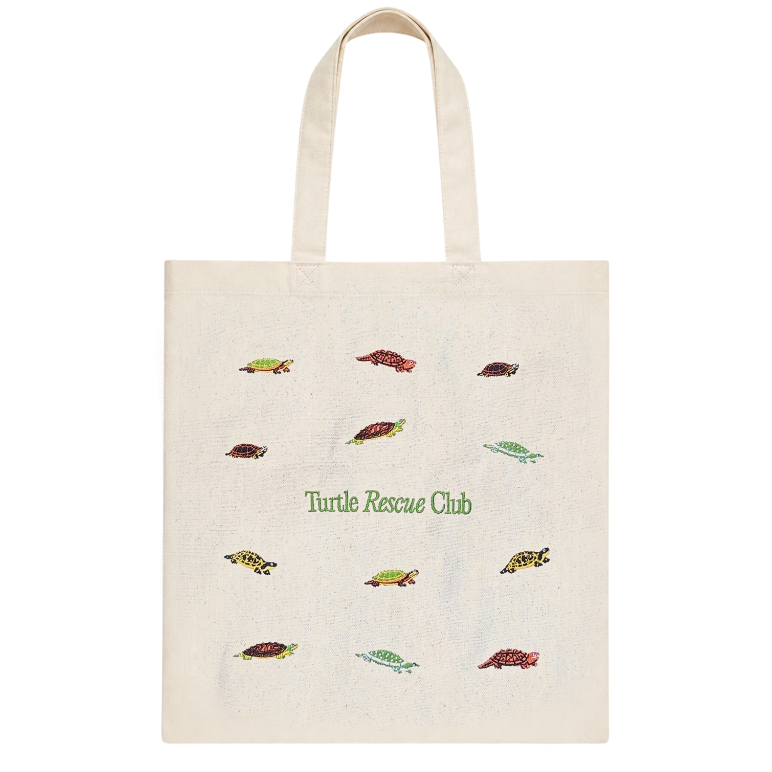 Embroidered Turtle Rescue Club Tote