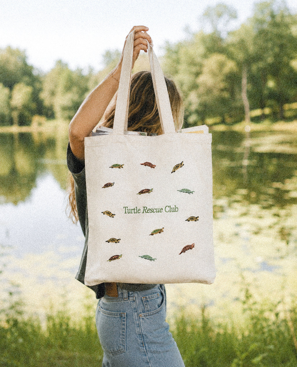 Embroidered Turtle Rescue Club Tote