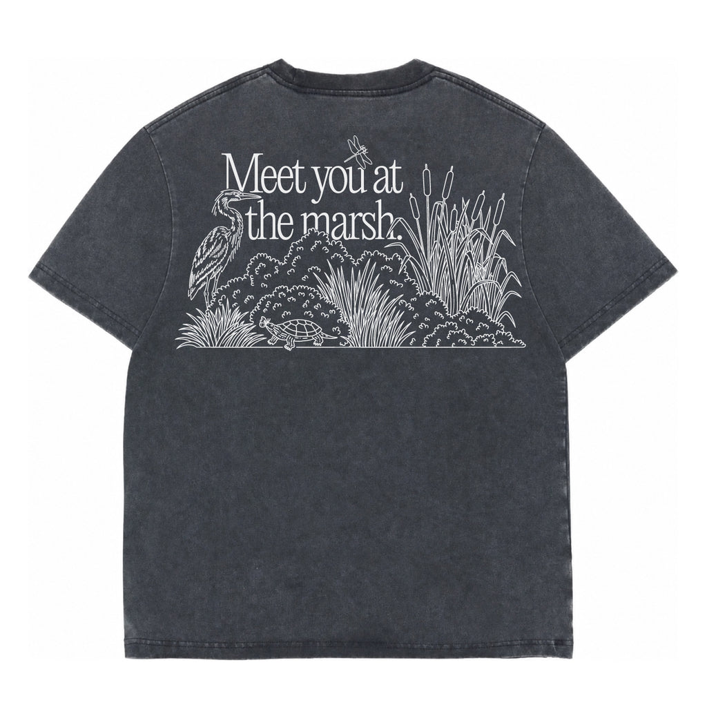 Adult Meet You at the Marsh Boxy Tee, Vintage Black: Preorder